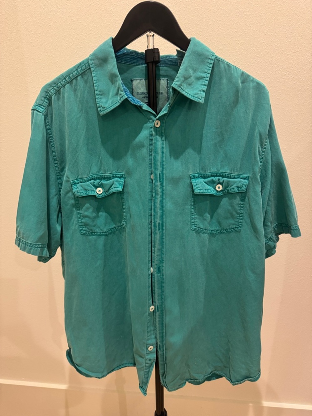 Island Republic Teal Short-Sleeve Button-Down Shirt